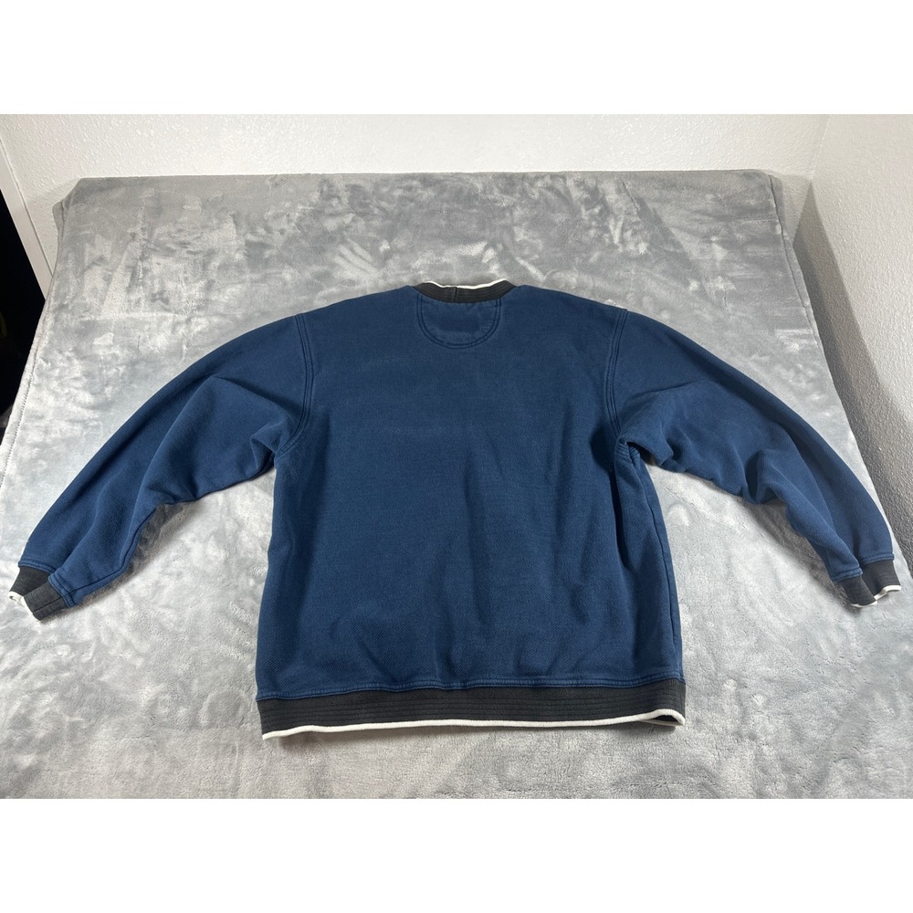 Vintage Nike Spellout Crewneck Sweatshirt Navy Blue Embroidered Mens Medium - Picture 9 of 9